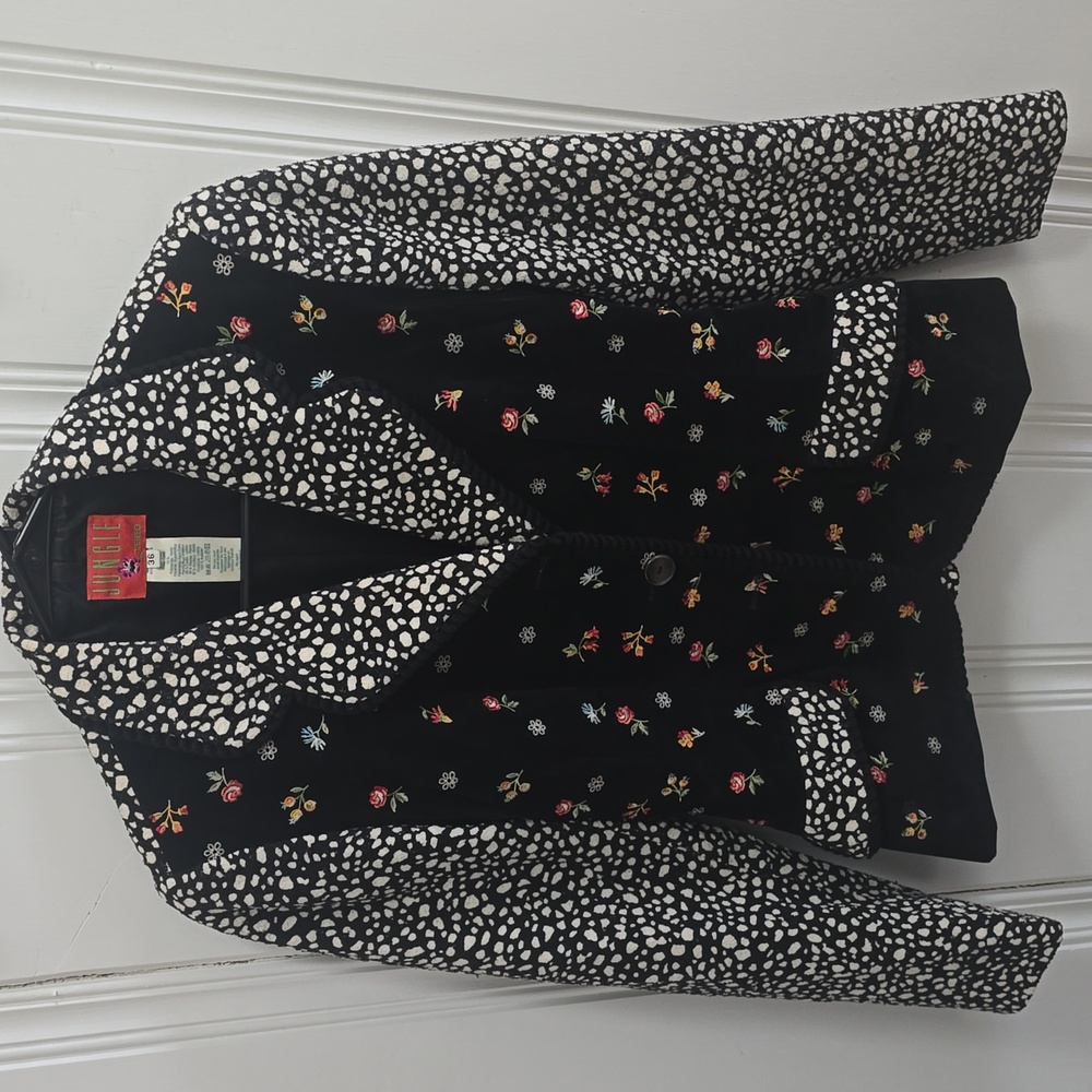 Vintage 80s Women's Kenzo Jungle Button Up Blazer Size Small 5 1/2 EU 36 WOOL